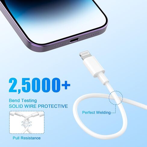 [Apple MFi Certified] iPhone Charger Lightning Cable Cord 10FT Long in Kuwait