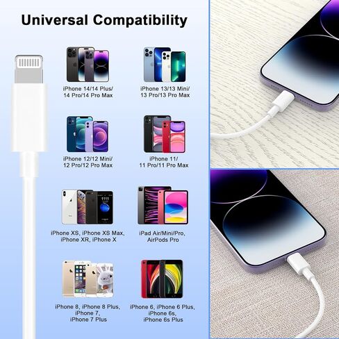 [Apple MFi Certified] iPhone Charger Lightning Cable Cord 10FT Long in Kuwait