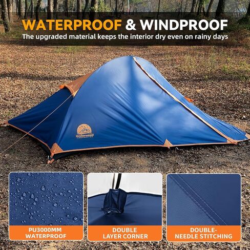 1 Person Lightweight Single Pole Backpacking Tent, Waterproof & Large Space in Kuwait