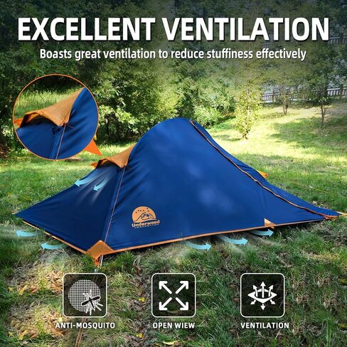 1 Person Lightweight Single Pole Backpacking Tent, Waterproof & Large Space in Kuwait