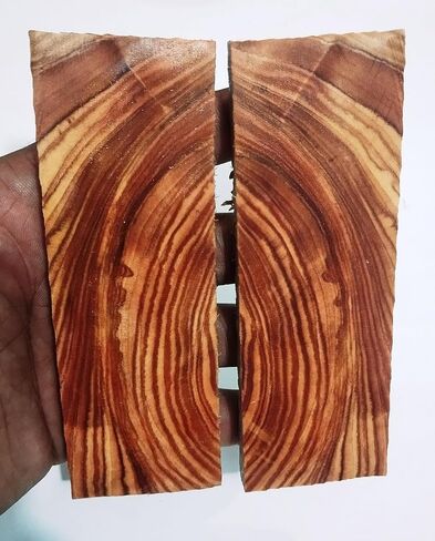 Stabilized Natural Olive wood Knife Handle Pair, Oleaceae family hard wood scales, DIY, knife making, Knife accessories, Natural Grain Wood pair, Gift Packed. CW in Saudi Arabia