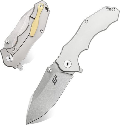 Eafengrow EF905 Folding Knife with Point 14c28n Steel Blade and TC4 Titanium Alloy Handle Folder Pocket Knives for Outdoor Camping Hiking EDC Tool(Frame Lock) in Kuwait