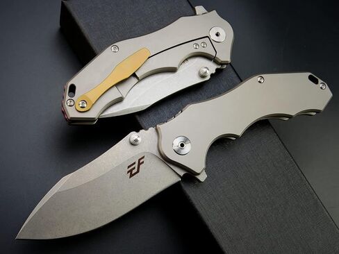 Eafengrow EF905 Folding Knife with Point 14c28n Steel Blade and TC4 Titanium Alloy Handle Folder Pocket Knives for Outdoor Camping Hiking EDC Tool(Frame Lock) in Kuwait