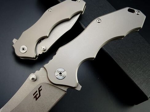 Eafengrow EF905 Folding Knife with Point 14c28n Steel Blade and TC4 Titanium Alloy Handle Folder Pocket Knives for Outdoor Camping Hiking EDC Tool(Frame Lock) in Kuwait