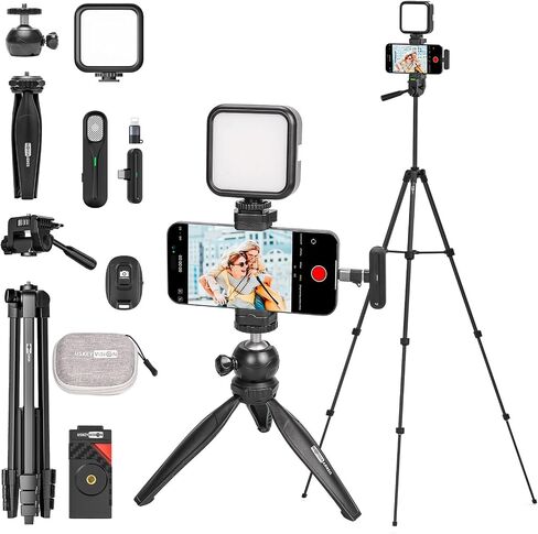 USKEYVISION Content Creator Essentials w/Camera Tripod,Light & Mic Vlog K4 in Kuwait