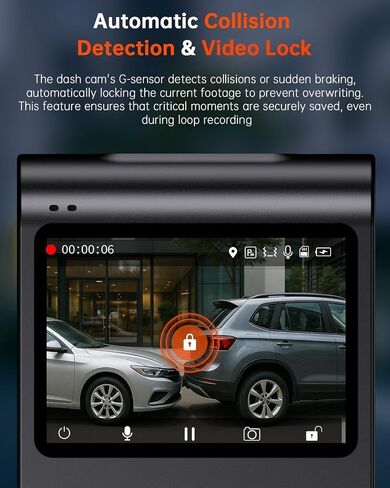 4K+1080P Front and Rear Dash Cam for Cars, Built-in WiFi and GPS in Kuwait