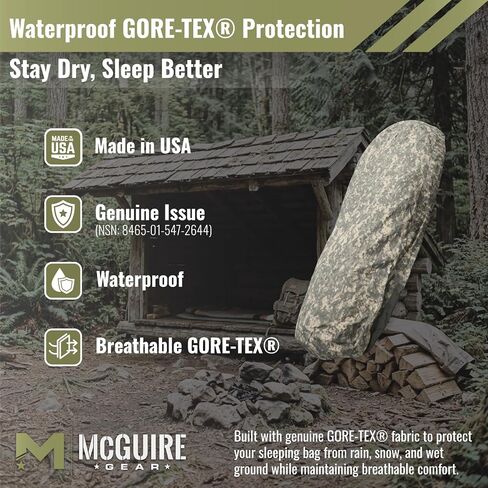 Genuine U.S. Military Modular Sleep System Waterproof Bivy Cover, ACU Digital Camo, Wind & Rain Resistant Outdoor Sleep System Shell, USA Made in Saudi Arabia