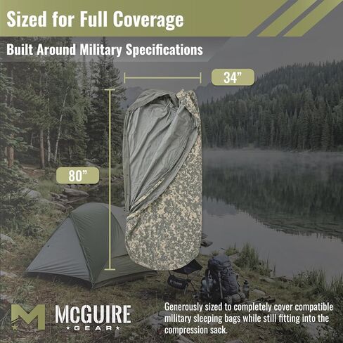Genuine U.S. Military Modular Sleep System Waterproof Bivy Cover, ACU Digital Camo, Wind & Rain Resistant Outdoor Sleep System Shell, USA Made in Saudi Arabia