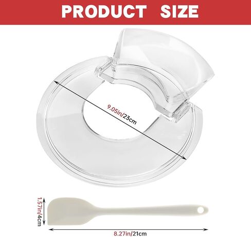 Pouring Shield for Kitchen-Aid 4.5-5 Quart Tilt-Head Stand Mixer, Removable Splatter Guard for Stainless Steel, Glass, Ceramic Bowls(COLOR:Transparent) in Kuwait