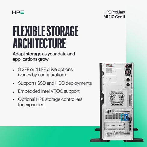 Hewlett Packard Enterprise HPE ML110 G11 4514Y 64G MR408i-o SVR, P71687-005 in Saudi Arabia