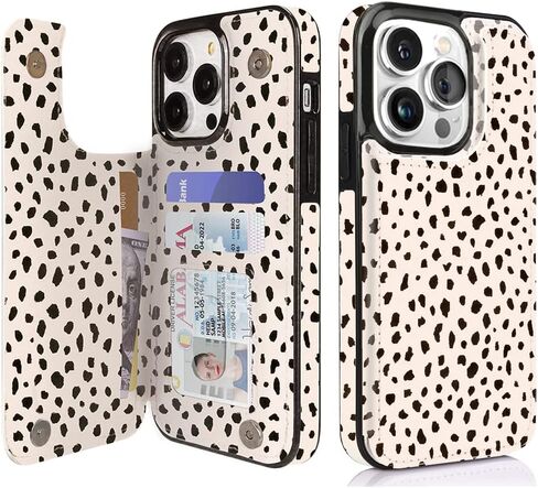 uCOLOR for iPhone 14 Pro Wallet Case with Card Holder Pastel Check Vibes in Kuwait