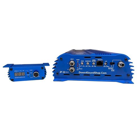 DOWN4SOUND JP23 V1.5 Elite Blue | Monoblock Amplifier - 2300W RMS, 1-Ohm Stable, Linkable for Car Audio Systems, High-Performance Bass Amplifier for 2000W Subwoofer Setup in Saudi Arabia