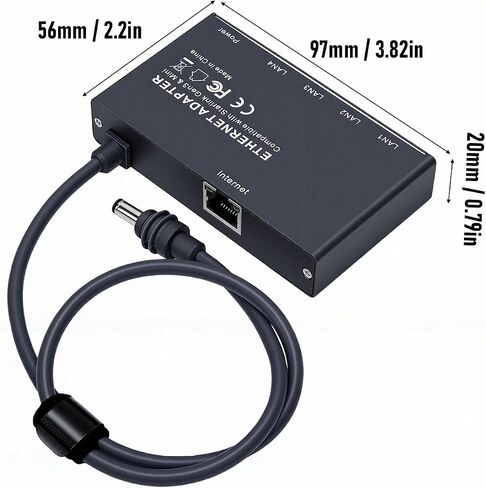 ZJchao 4 Port Gigabit Ethernet Adapter Plug and Play Network Splitter Compatible with Gen3 Mini for RV Camping Home Office in Saudi Arabia