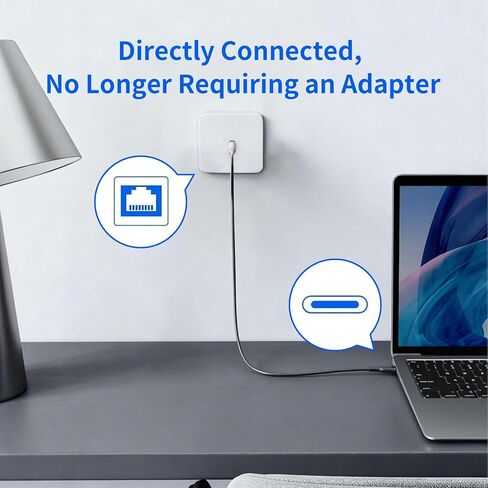 RJ45 Ethernet Cable 100Mbps with USB C and USB A Connector, 1.8M Wired LAN Adapter for Laptop, Desktop Computer, Tablet, Smartphone, Router and Switch in Saudi Arabia