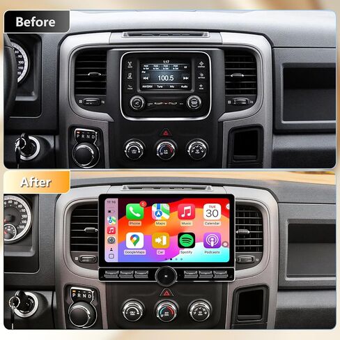 Android 13 Car Radio for Dodge RAM 1500 2500 3500 2013-2018, 10 Inch Head Unit HD Screen, Wireless CarPlay/Android Auto/QLED/Bluetooth/SWC/GPS/AM/FM/WiFi/HD Backup Camera in Saudi Arabia