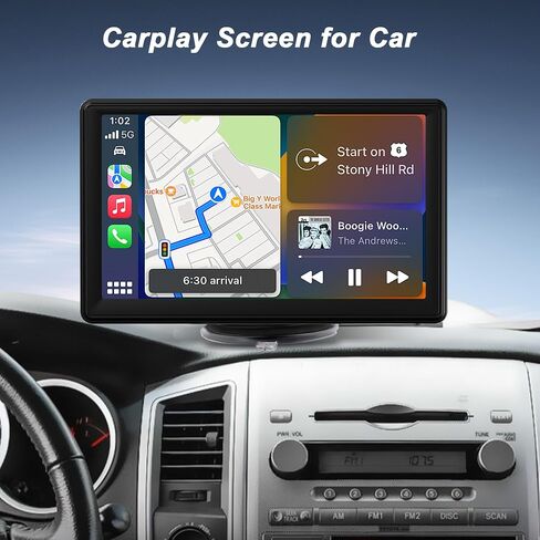 7 inch Double Din Car Radio: Wireless Carplay & Android Auto Car Radio Stereo, Bluetooth 5.0/FM/MP3/USB/Aux Input in Saudi Arabia