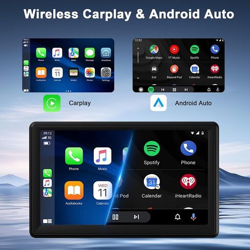 7 inch Double Din Car Radio: Wireless Carplay & Android Auto Car Radio Stereo, Bluetooth 5.0/FM/MP3/USB/Aux Input in Saudi Arabia