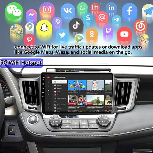 Car Radio for Toyota RAV4 2013-2018: 8-Core 4GB+64GB Stereo Replacement in Saudi Arabia