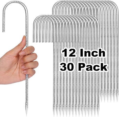CEWOR 30 Pack Rebar Stakes, J Hook Metal Tent Stakes Heavy Duty in Saudi Arabia