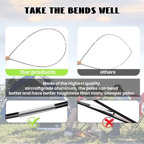 Upgraded 3 PCS Replacement Tent Poles for Coleman 2 Person Sundome Camping Tent, Camping Tent Accessories for Coleman Camping Tent, Pre-Assembled Fiberglass Replacement Pole Set in Saudi Arabia