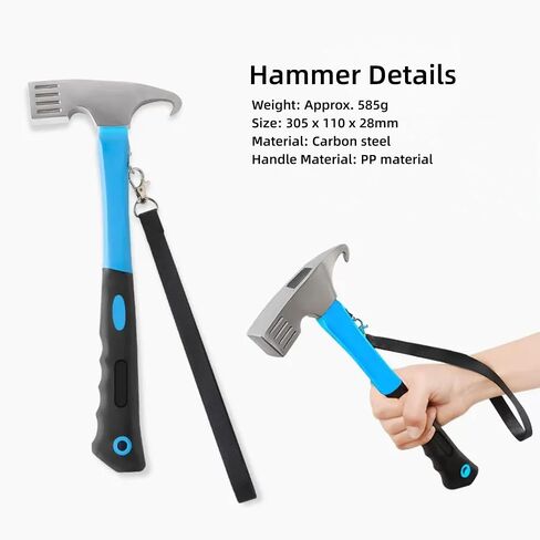 8 Pack 12-inch Tent Stakes and Hammer with Portable Pouch for Camping in Saudi Arabia