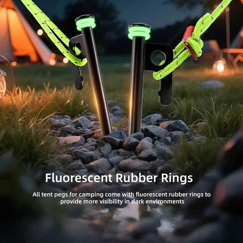 8 Pack 12-inch Tent Stakes and Hammer with Portable Pouch for Camping in Saudi Arabia