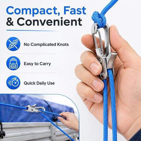 Rope with Roller Tensioner for Easy and Secure Tying, 6-Pack Paracord Adjusters,Easy Pull Release Adjuster for Camping, Boating & Home Tie-Down in Saudi Arabia
