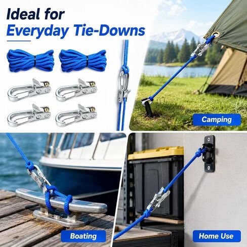 Rope with Roller Tensioner for Easy and Secure Tying, 6-Pack Paracord Adjusters,Easy Pull Release Adjuster for Camping, Boating & Home Tie-Down in Saudi Arabia