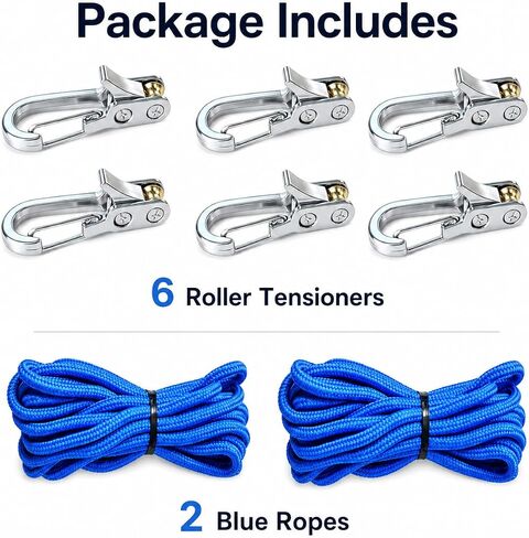 Rope with Roller Tensioner for Easy and Secure Tying, 6-Pack Paracord Adjusters,Easy Pull Release Adjuster for Camping, Boating & Home Tie-Down in Saudi Arabia