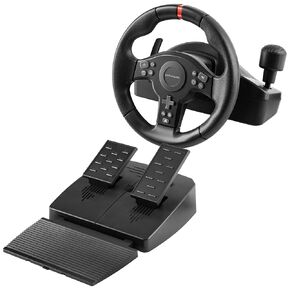 Mars Gaming MWH-RSXONE, SimRacing Steering Wheel, Zero Dead Zone and 270° Rotation, DriveSense Vibration, Shift Lever + Paddles, XL Pedals with Footrest, PC|PS3|PS4|Xbox One|Xbox Series X-S|Switch in Kuwait
