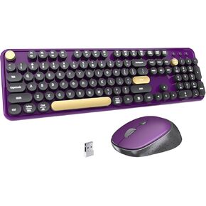 Keyboard and Mouse Wireless Black Purple in Kuwait