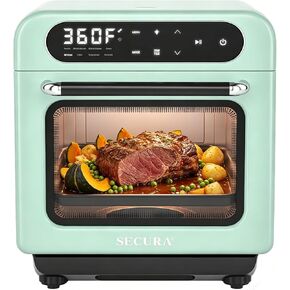 Secura 13-Quart Steam Air Fryer Oven, 10-in-1 Multifunction Convection Toaster Oven with Rapid Steam, Bake, Dehydrate, Ferment, Healthy Nutritious Food Steamer, Compact Countertop Oven, Mint Green in Kuwait