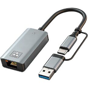 2500Mbps Ethernet Adapter Type C to RJ45 Gigabit Networking for Laptop Desktop Aluminum Ethernet in Saudi Arabia
