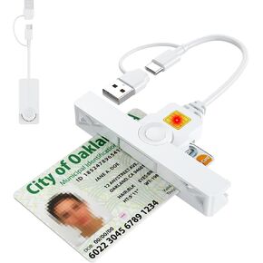 CAC Reader with 2 in 1 USB/Type C Dual Connector, DOD Military USB Common Access CAC Card Reader Type C Smart Card Reader Compatible with Windows, Mac OS Mini Fold Plug and Play in Saudi Arabia