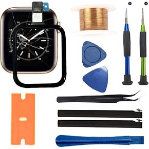 Watch Front Glass Lens and Touch Digitizer Replacement Compatible with Apple Watch Series 6/5/4/SE 40MM/44MM (Black_Series4_40mm) in Kuwait