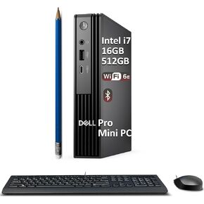 كمبيوتر مكتبي ديل برو مايكرو QCM1250، معالج انتل i7-14700T، ذاكرة وصول عشوائي DDR5 سعة 16 جيجا، محرك أقراص SSD سعة 512 جيجا بايت in Kuwait