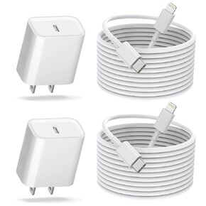 Fast iPhone Charger, [Apple MFi Certified] 2Pack 10FT Extra Long Quick USB C to Lightning Cable Cords + USB C Charger Block Fast iPhone Charging Adapter for iPhone 14 Pro Max/Plus/13/12/11/XS/XR/X/SE in Kuwait