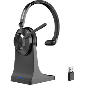 Wireless Headset with Mic for Work,Wireless Computer Headset(Bluetooth V5.3 + USB Dongle)w/Noise Cancelling Mic & Mute Button,Long Battery Life for Work,Zoom,Teams,Online Meetings,Home Office in Kuwait