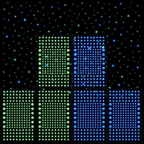 Amabro 1212 Pcs Glow in The Dark Bubble Stickers 3D Stars for Ceiling Decor in Kuwait