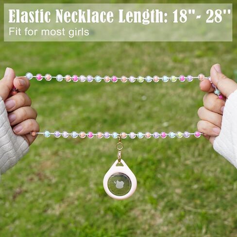 2 Pack Kids Necklace Holder for Airtag, Cute Girls Rainbow & Heart Shape Beaded Necklace Case for Girls in Kuwait