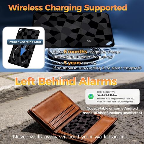 (2 Pack) Wallet Tracker Card (iOS & Android) Ultra-Thin Bluetooth Smart Card Tracking Card Item Tracker Work with Apple Find My & Google Find Hub, IPX4 Rechargeable GPS Tracker for Wallet Passport in Kuwait