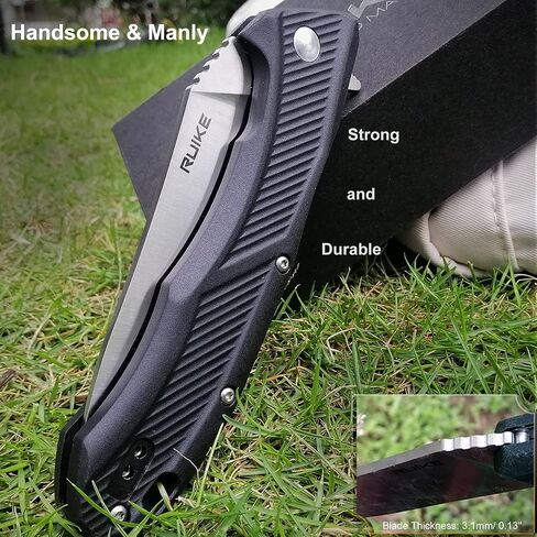 Ruike EDC Folding Pocket Knife, 8Cr13 Stainless Steel Blade, Liner Lock in Kuwait