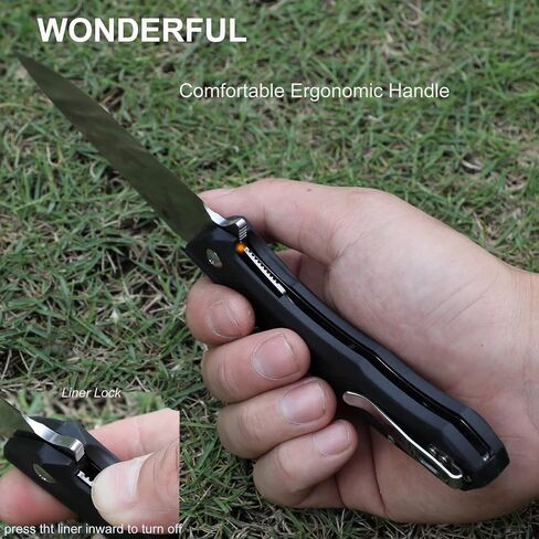 Ruike EDC Folding Pocket Knife, 8Cr13 Stainless Steel Blade, Liner Lock in Kuwait