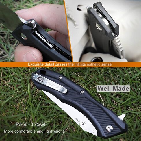 Ruike EDC Folding Pocket Knife, 8Cr13 Stainless Steel Blade, Liner Lock in Kuwait