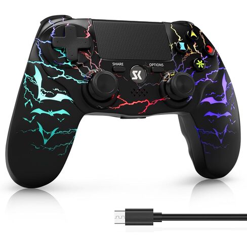ISHAKO Wireless Controller for PS4, Adjustable RGB(Shark Black) in Kuwait