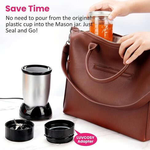 Adapter for Magic Bullet Blender And Ball Wide-Mouth Mason Jar - Blend Directly in a Mason Jar Replace Plastic Cup-Accessory for Magic Bullet 250 Watt Blender in Kuwait