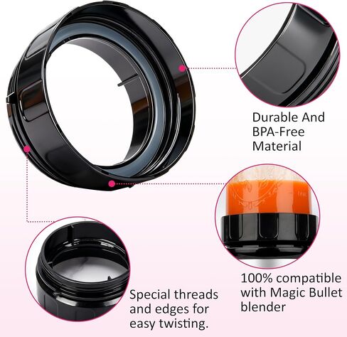 Adapter for Magic Bullet Blender And Ball Wide-Mouth Mason Jar - Blend Directly in a Mason Jar Replace Plastic Cup-Accessory for Magic Bullet 250 Watt Blender in Kuwait