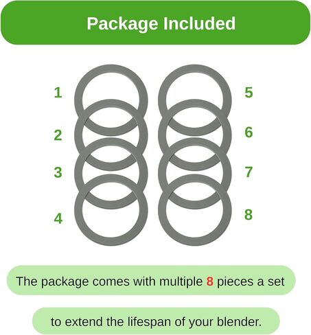 8 Pack Gaskets Replacement Rubber Seal for Oster Blender Replacement Parts O-Ring aspas para licuadora Compatible with Oster and Osterizer Blender Blade Accessories in Kuwait