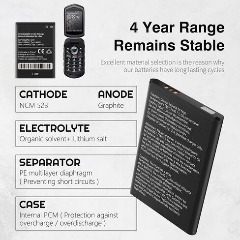 SCP-69LBPS Battery,2026 New Upgrade Replacement Battery SCP-63LBPS for Kyocera DuraXV LTE E4610 DuraXV E4520 DuraXA E4510 DuraXE E4710 E4281 in Kuwait