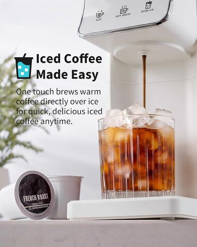 KIDISLE Single Serve K Cup & Ground Coffee Maker, Hot & Iced Brew, White in Saudi Arabia